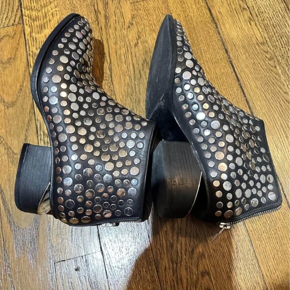 Alexander Wang Black Leather Studded Gabi Ankle Boots Size 37 - Picture 5 of 5